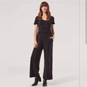 Pact Organic Cotton Wide Leg, Open Back Jumpsuit Size M